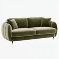 2-Sitzer Sofa 180 x 85 x 82 cm olivgrüner Samtstoff mit gepolsterten Armlehnen