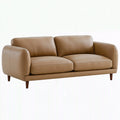 2-Sitzer Sofa 180 x 90 x 82 cm Kunstleder Beige mit Holzfüssen