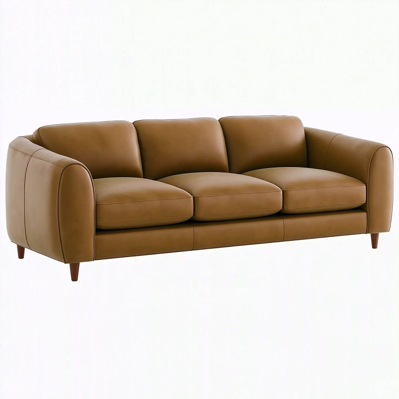 Dreisitzer Sofa 220 x 95 x 85 cm braun Kunstleder - modernes Wohnzimmermöbel