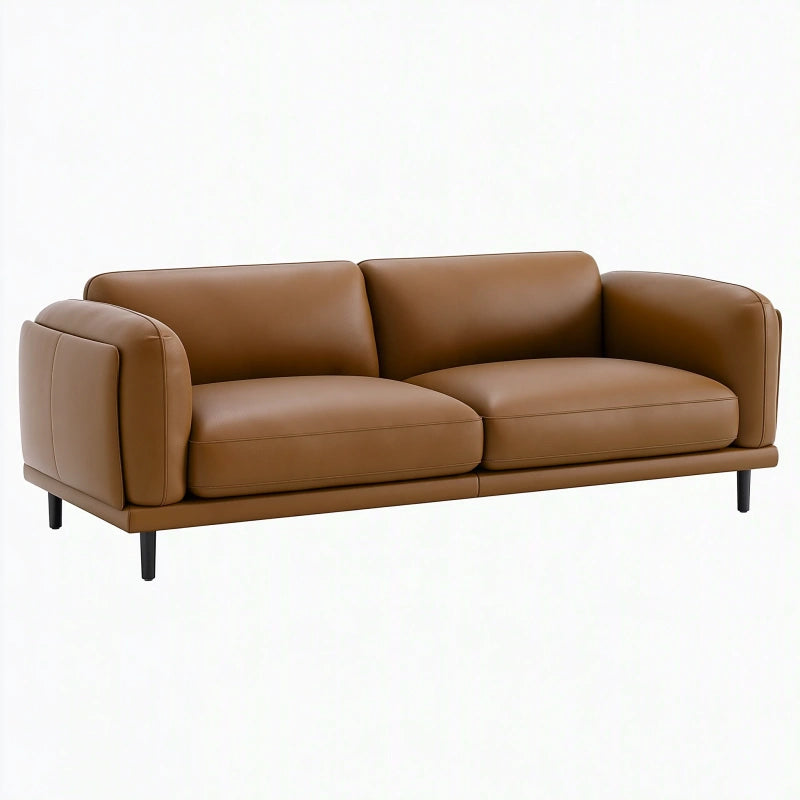 Zweisitzer Sofa 180 x 90 x 78 cm in Braun mit Kunstlederbezug und Metallfüssen